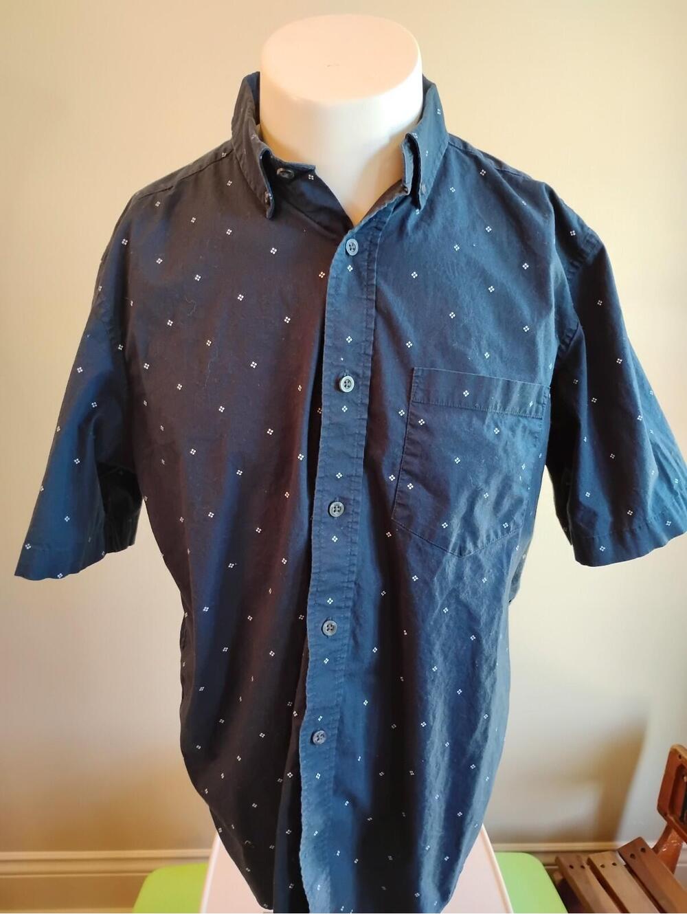 George Mens Short Sleeve Button Down‎ Shirt Casual Everyday Wear Collared Top